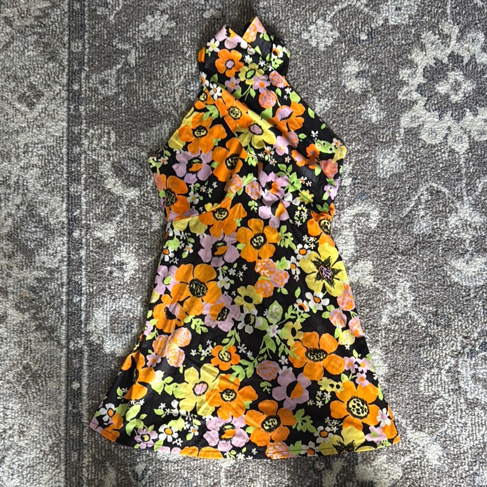 Vintage/Retro Floral Halter Dress